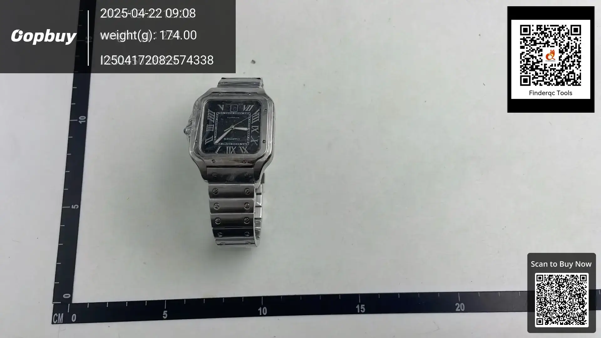 Cartier Santos Automatic Black Dial Stainless Steel Watch