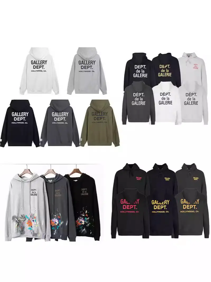 Gallery Dept Hand-Painted Splash Graffiti Men's Sweatshirt Hoodie Couple Terry Loose Cotton Hooded Jacket