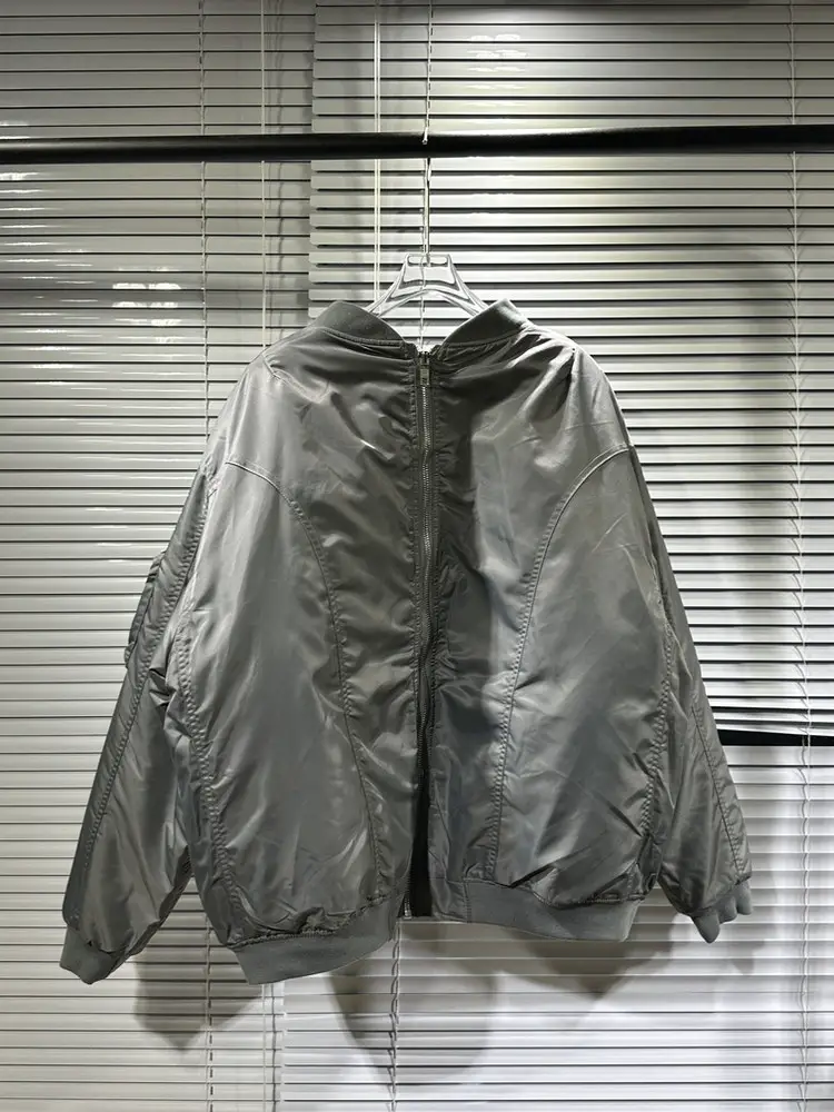 Grailz Niche Trendy Brand American-Style Winter Thickened High-End Design Zipper Design Hoodless Cotton Jacket for Men