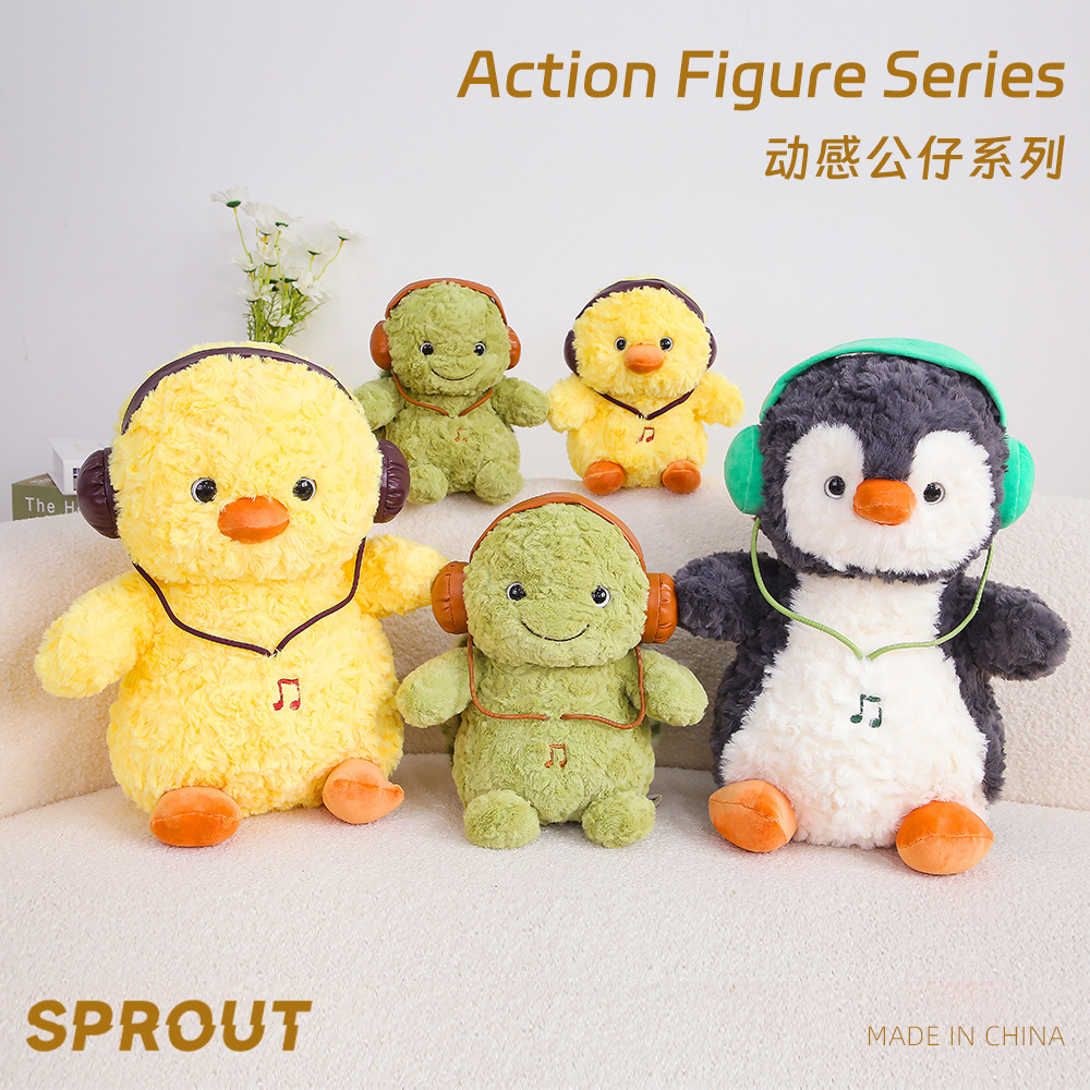 New Dynamic Penguin Plush Toy, Cute and Soothing Doll for Children and Girls, Birthday Gift Wholesale