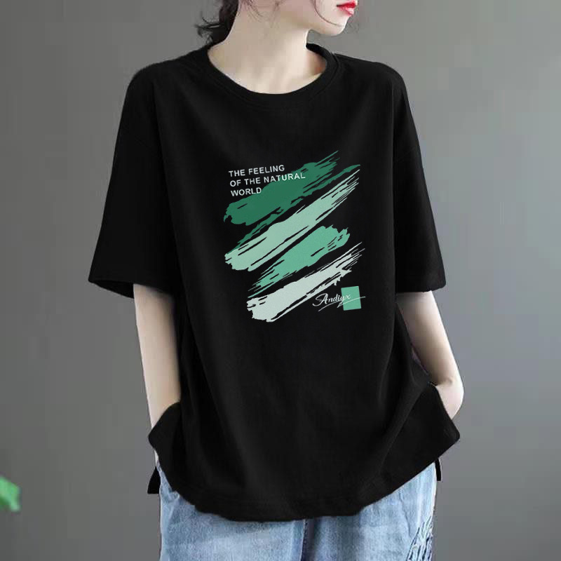 Plus Size 150kg Summer New Short-Sleeve T-Shirt for Women, Round Neck, Loose Fit, Trendy Top