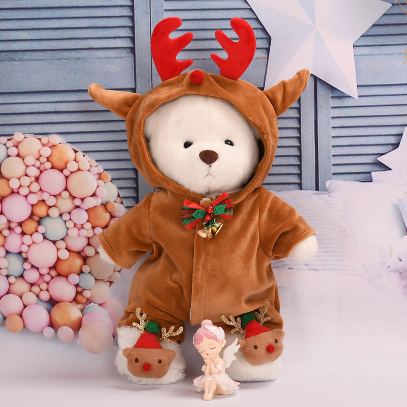 Medium Lina Jointed Bear Doll Clothes Christmas Elk Style Jumpsuit 30cm Bear Doll Dress-Up Replacement Baby Clothes