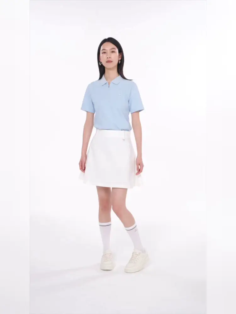 [Clove Joint] Li-Ning1990 Women's Waffle Breathable Short-Sleeved Polo Shirt Li Ning 1990