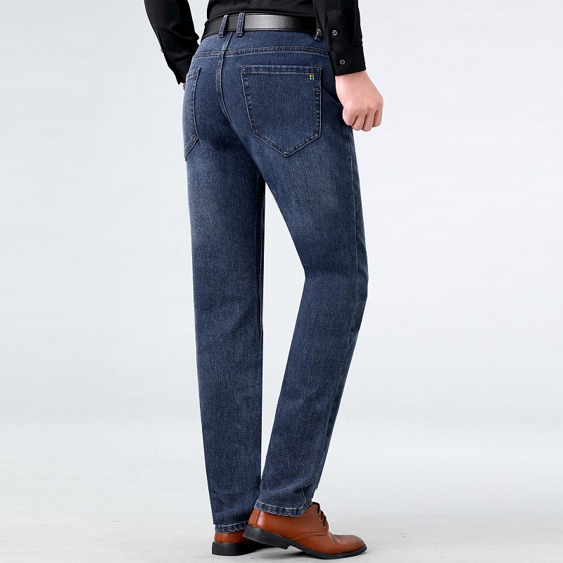 Counter genuine goods Men's Jeans Loose Straight Spring and Autumn New Elastic Joker Business Casual Long Pants Wholesale