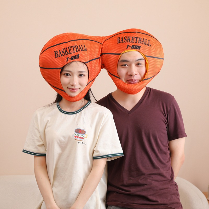 Sports Event Cosplay Football Headgear Hat Baseball Badminton Plush Mask Adult Party Performance Costume Props