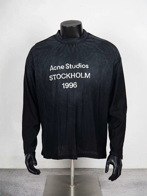 Trendy Ac-Style Simple Letter Print Distressed Thin Loose-Fitting Unisex Long-Sleeve T-Shirt Versatile QC-Foto von 1688 auf Qualit.ly