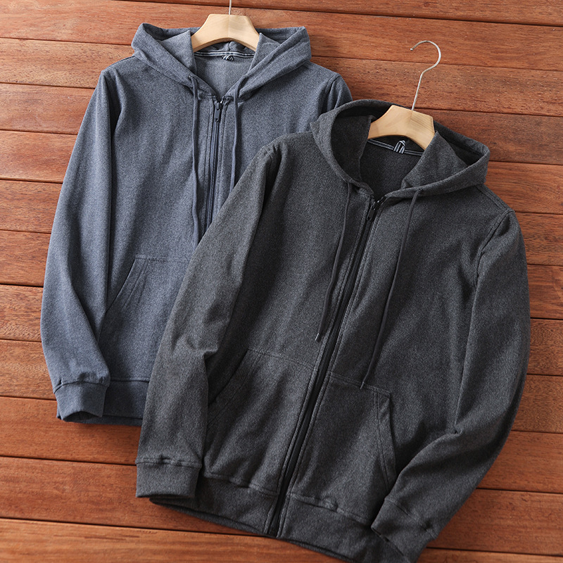 Men's Long-Sleeve Hooded Sweatshirt in Solid Color, Made from Double-Sided German Velvet That Doesn'T Pill, Spring Collection