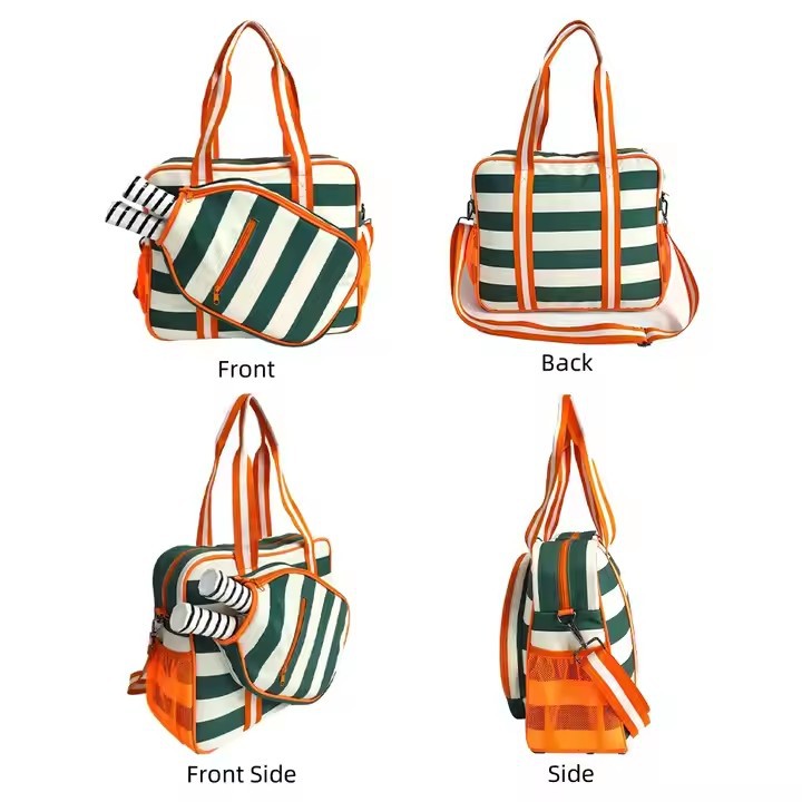 Amazon Customized Outdoor Sports Bag Summer Waterproof Multifunctional Striped Handbag Crossbody Bag Pickleball Racket Bag
