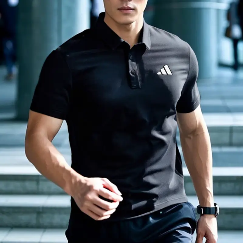 Adidas Quick-Drying Polo Short-Sleeved Men T-Shirt New arrival Men Sports Half-Sleeved Lapel Tops Men