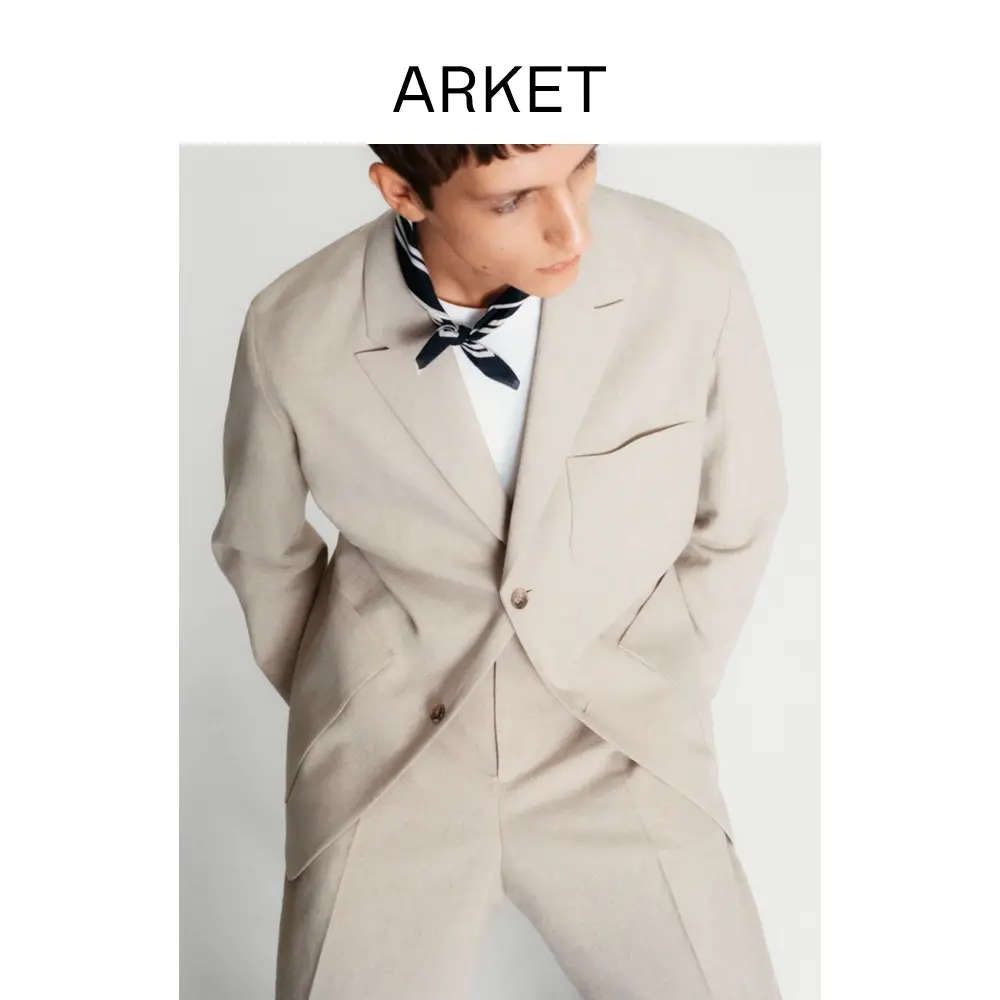 Arket Men's Straight-leg Casual pants Suit Pants Beige 1214036001