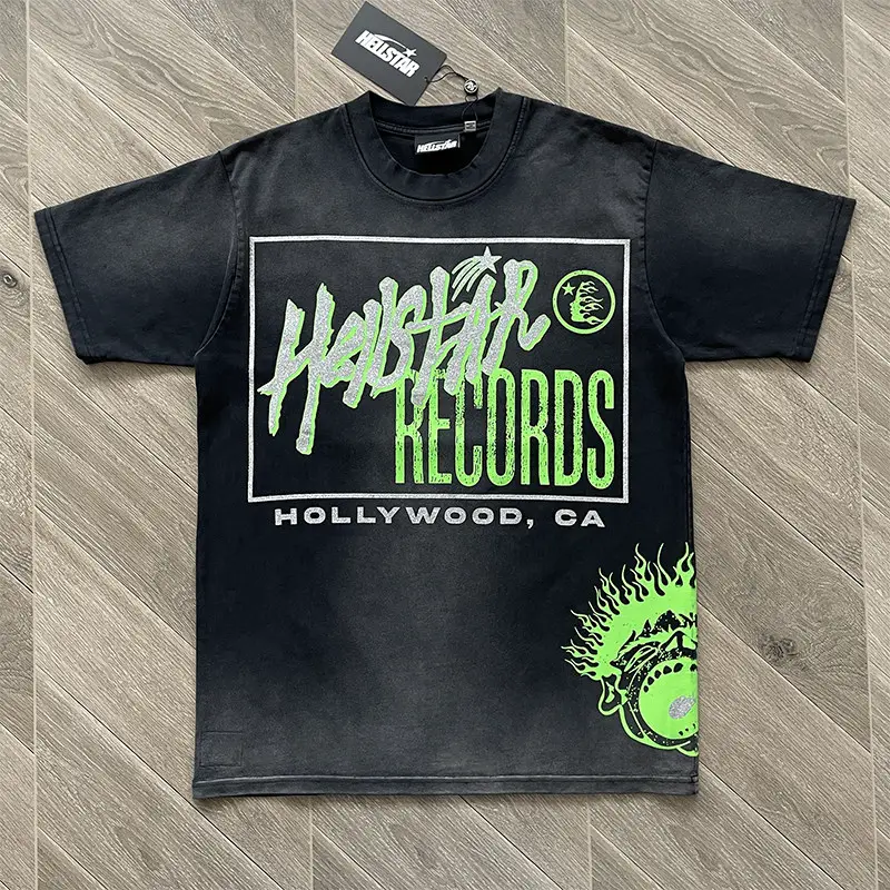 Hellstar Studios Yins European and American High Street Trendy Flash Print Short Sleeve T-shirt