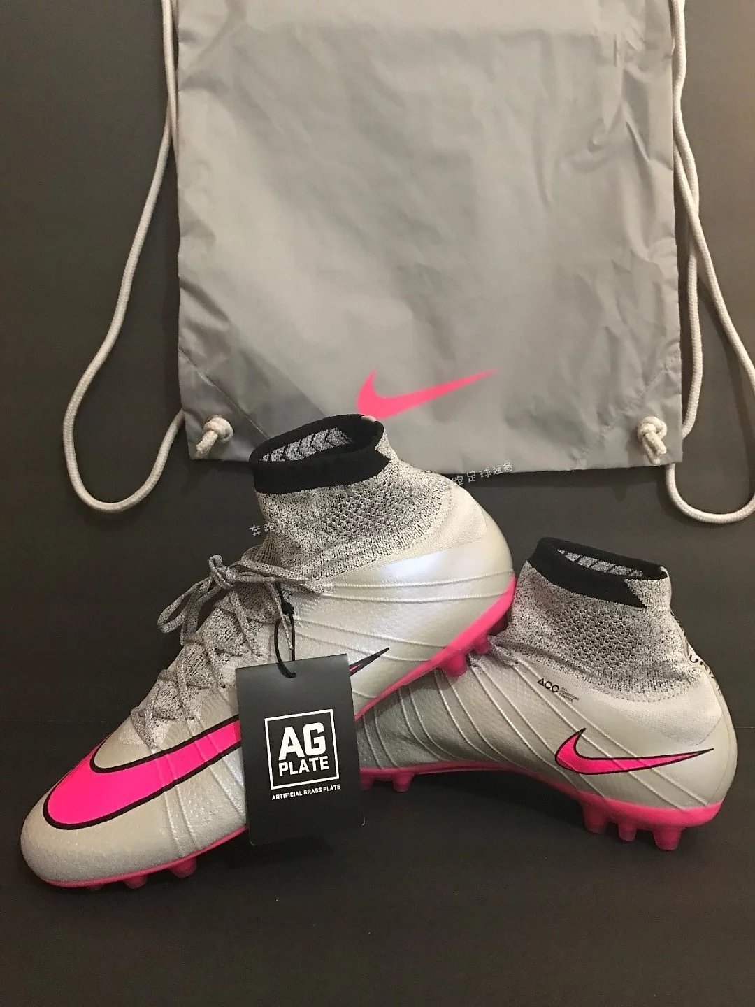 现货 Nike Mercurial Superfly AG 刺客10超顶高帮粉色717138 060