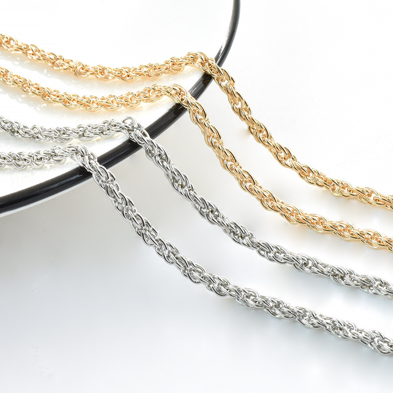 DIY jewelry accessories oil-sealed iron wire diameter 0.8mm twist chain necklace bracelet material semi-finished chain