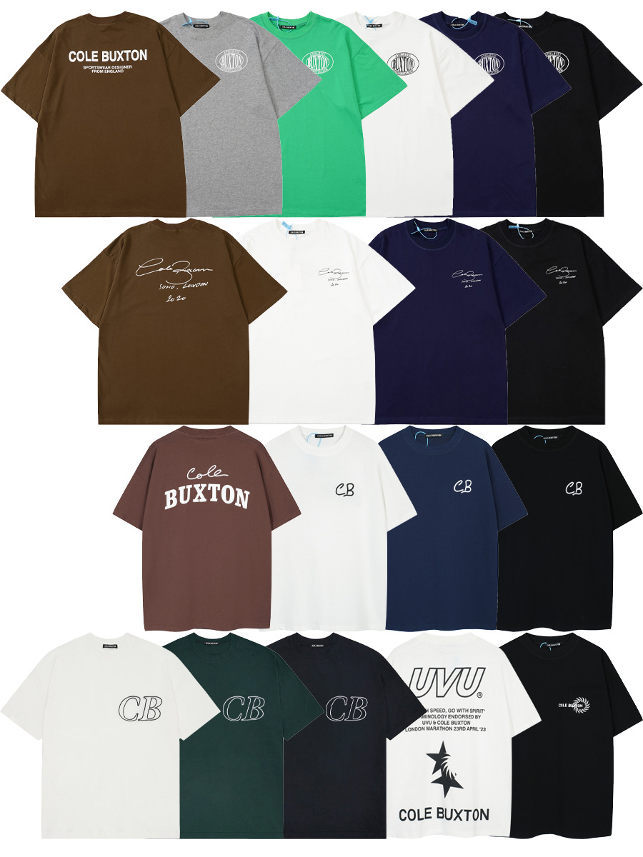 Cross-border Cole Buxton CB Letter Embroidery Printing European and American Loose Men's Casual Short-sleeved T-shirt Fashion Brand