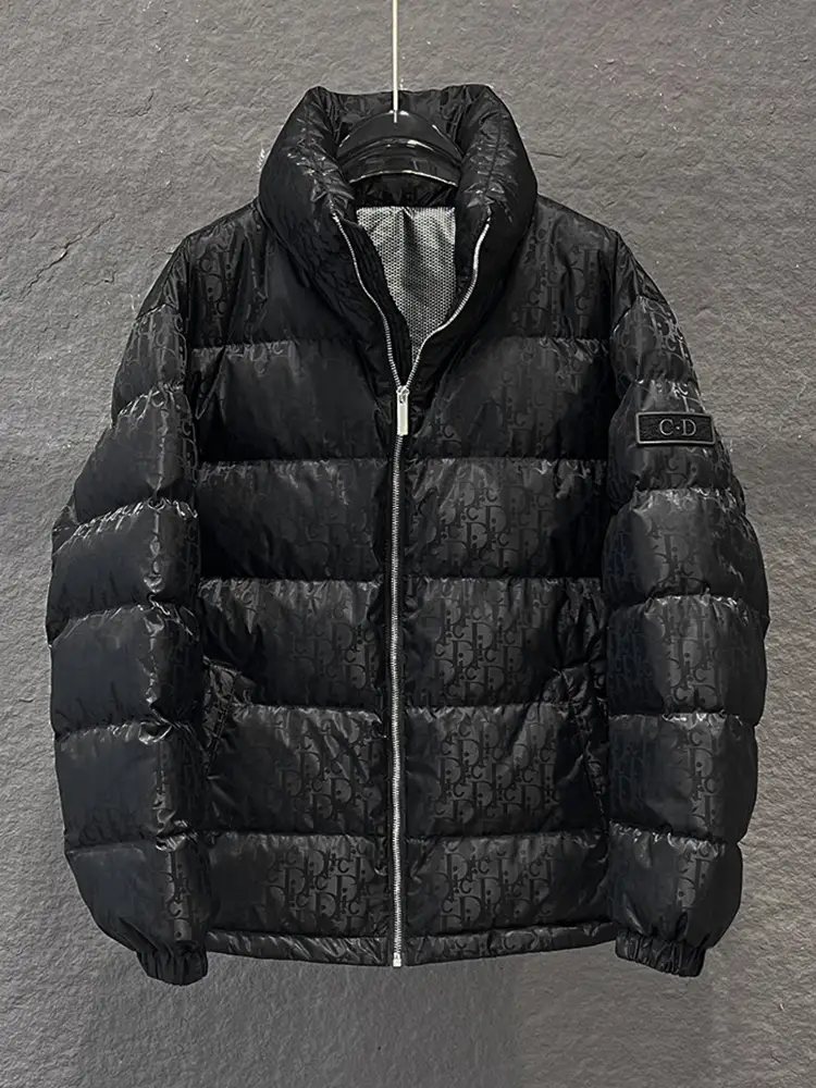 Fashion Trendy Winter Jacquard Haute Couture Waterproof Heattech Down jacket Men Classy Trendy Coldproof Loose Stand Collar Jacket