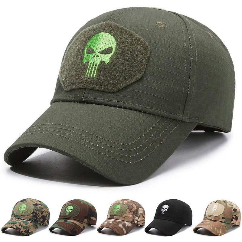 Korean Style Unisex Sunshade Baseball Cap with Skull Embossing, Wide Brim, Face-Slimming, Couple Trendy Hip-Hop Cap
