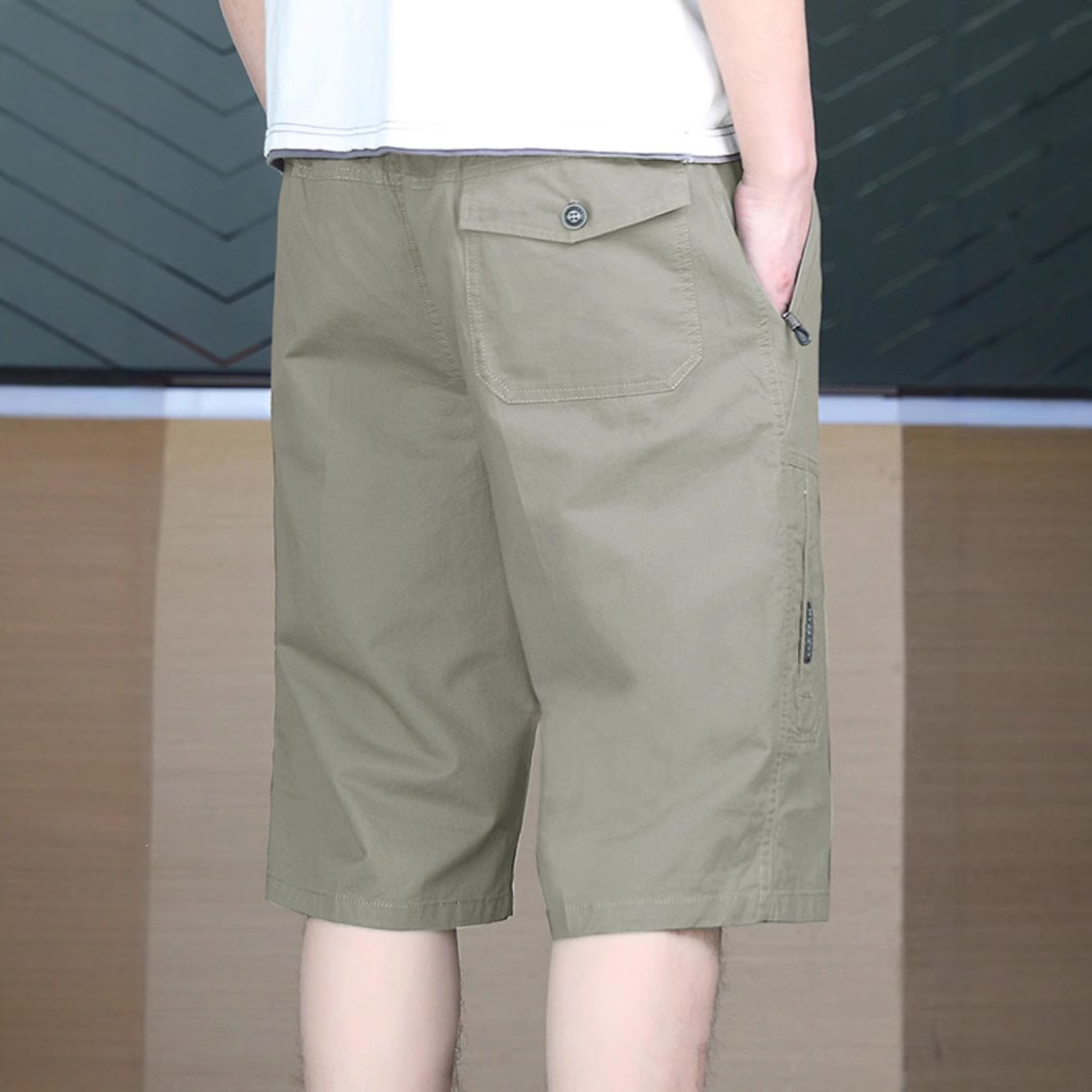 Summer Cotton Cropped Pants for Men, Thin Versatile Workwear Casual Shorts, Straight-Leg Trendy Shorts