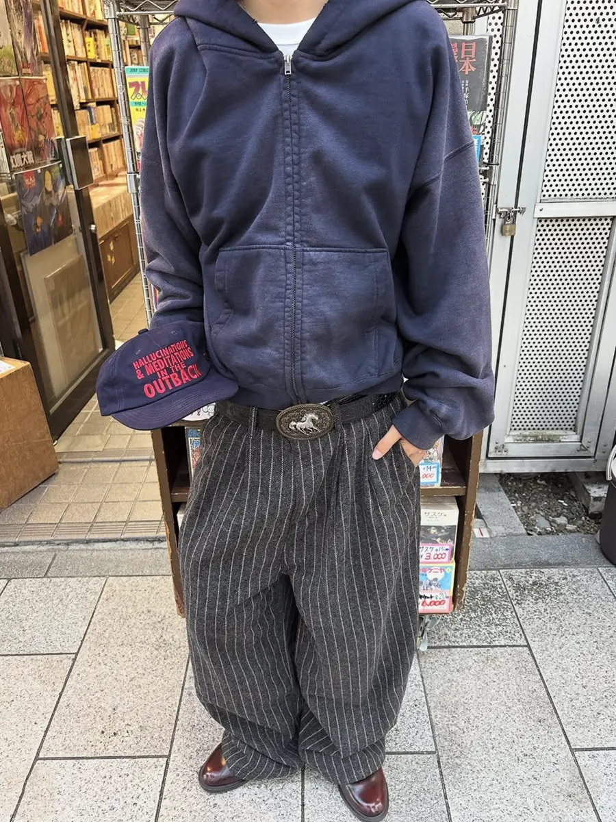From the Street Men's Striped Woolen Trousers, Thickened, Straight-Leg, Loose-Fitting, Wide-Leg Pants for Men