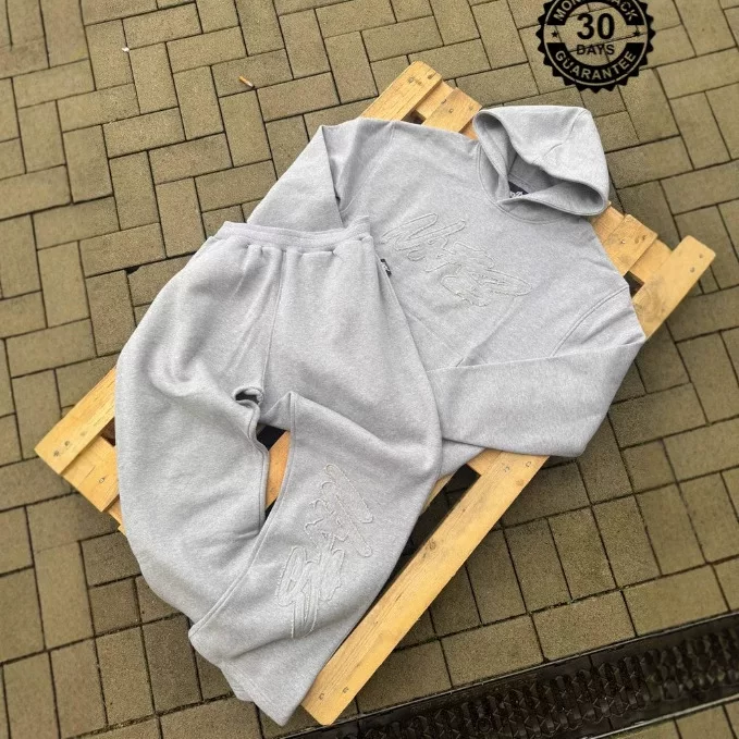 Hip-Hop Nofs New European and American Street Style Y2K Trendy Foreign Trade Letter Patch Long-Sleeve Sports Casual Sweatshirt Set Foto QC de TAOBAO na Qualit.ly