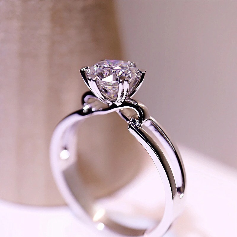 Moissanite Ring Women's 1 karat Diamond Diamond Ring Couple Sterling Silver Proposal Wedding Ring Gift for Girlfriend