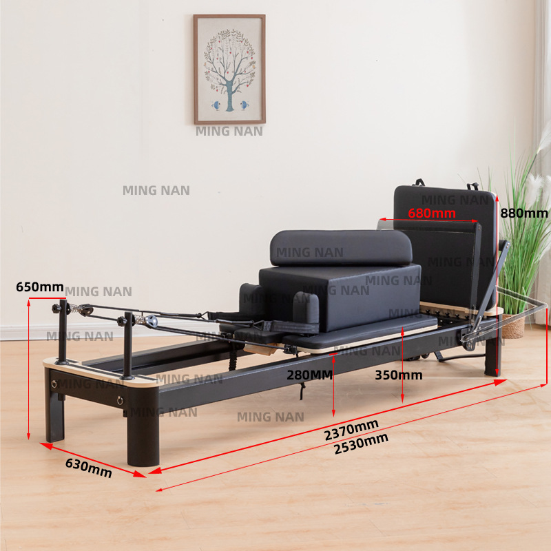 Pilates Aluminum Alloy Core Bed Small Black and White Bed Yoga Studio Gym Reformer Pilates Reformer