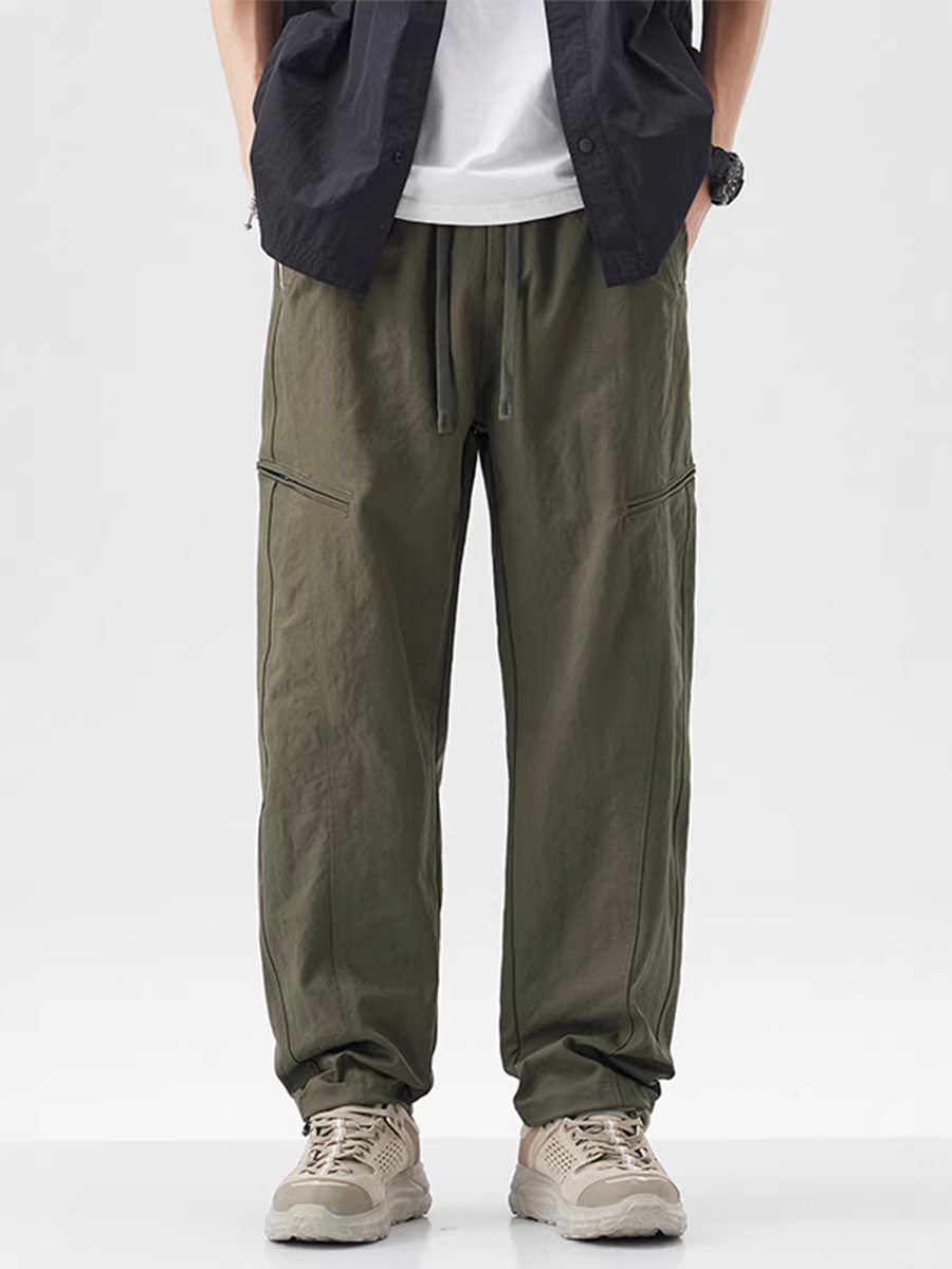 Jianheng Softshell Pants for Men, High-End American-Style Straight Loose High-Quality Trendy Casual Pants with Stitching for Women