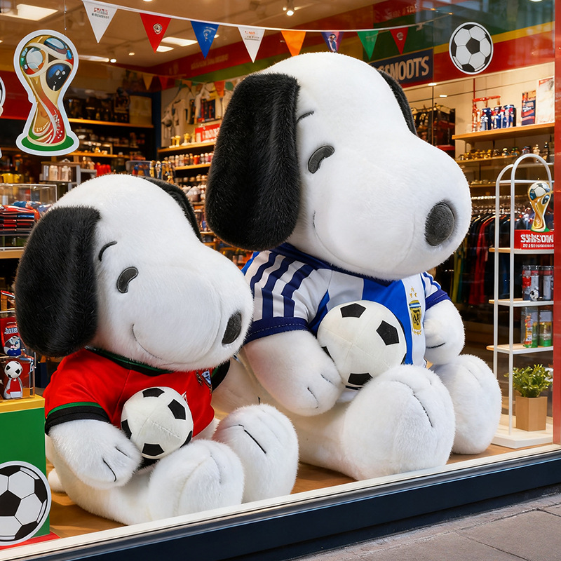 Cross-Border Internet Celebrity Snoopy Cute World Cup Plush Toy Snoopy Doll Wholesale