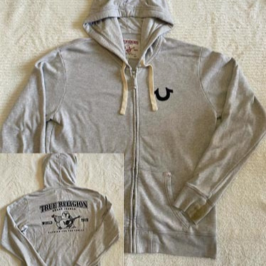 Cross-Border 2025 Zipper Sweatshirt Handsome Internet Celebrity Hooded Cardigan Letter True Religion New Top