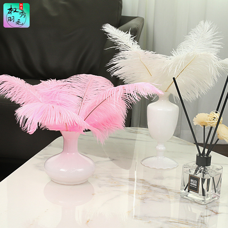 25-30cm ostrich feather big feather net red photo wedding bouquet decoration material