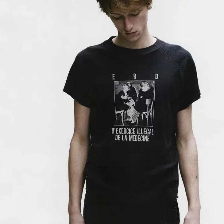 Soft Sticky Pendant ERD25fw Medical Shoulder Sleeve T-shirt Washed Short Sleeve Melancholic Rich Second Generation