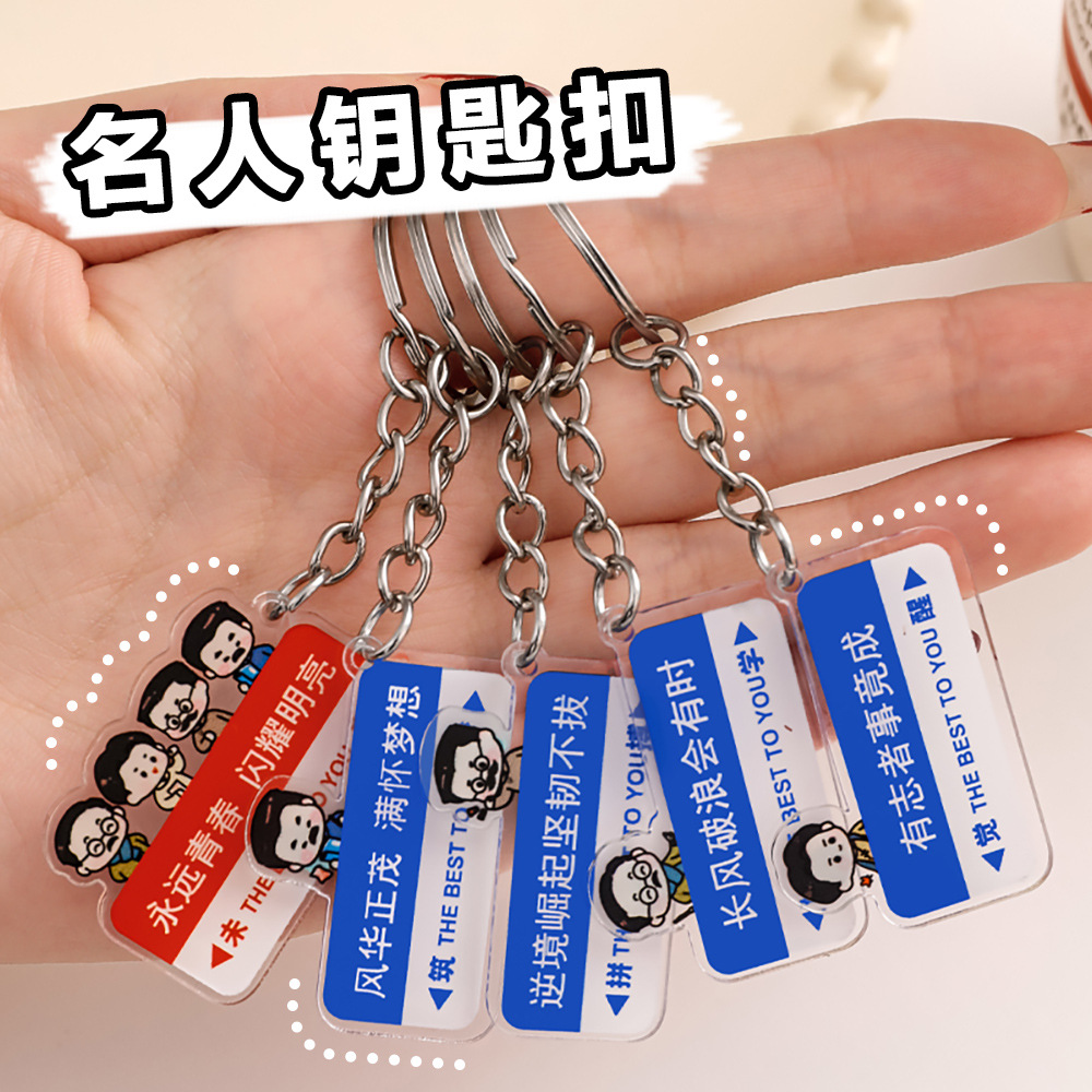 Cartoon Celebrity Keychain Creative Personality Bag DIY Hanging Acrylic Text Series Key Chain Small Gift