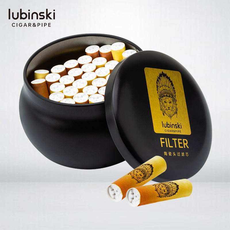 Rubinski 9mm Ceramic Head Pipe Filter 45 Pieces Lubinski Cigarette Holder Pipe Tar Filter