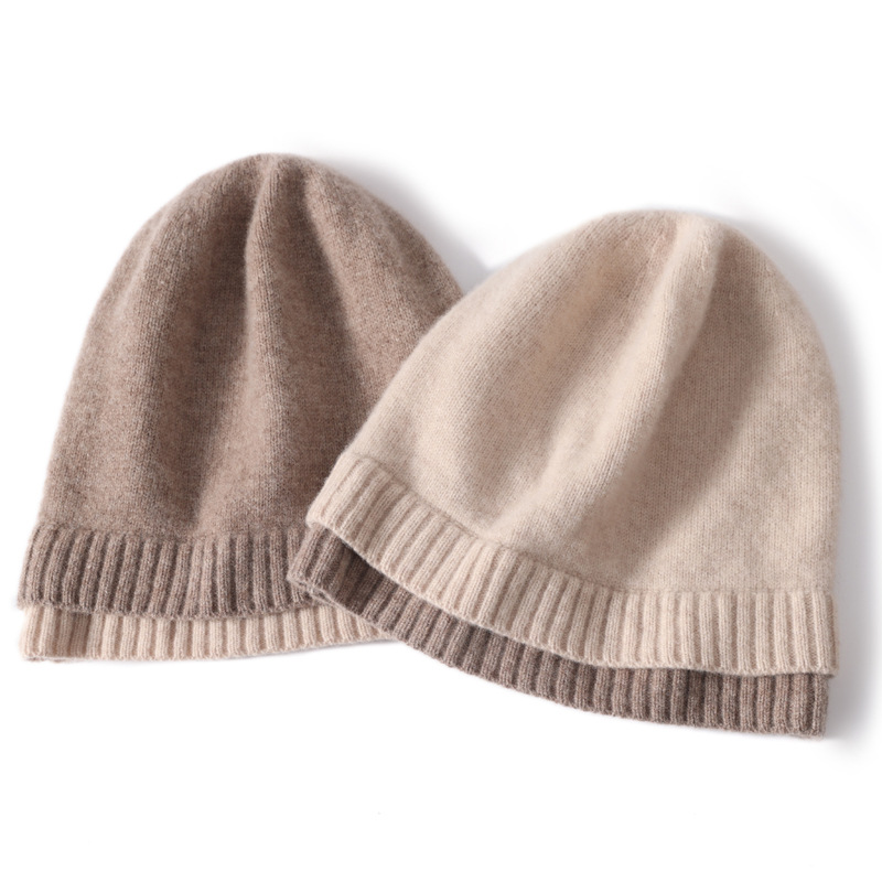 Cashmere Hat Thickened Warm Men's and Women's Ear Protection Cap Wool Knitted Autumn and Winter Fashion All-match Wool Cap