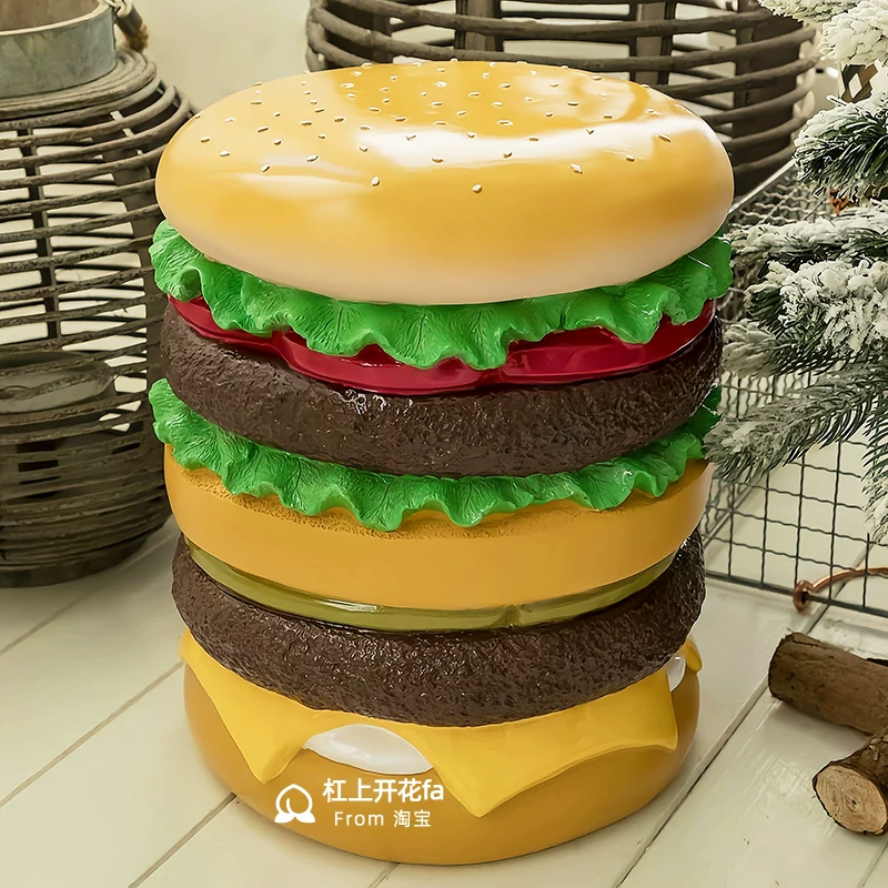 Nigo Hamburger Stool, Shoe-Changing Stool, Low Stool for Home Entrance, Sitting Stool, Hamburger Stool, Trendy Decoration, in Stock