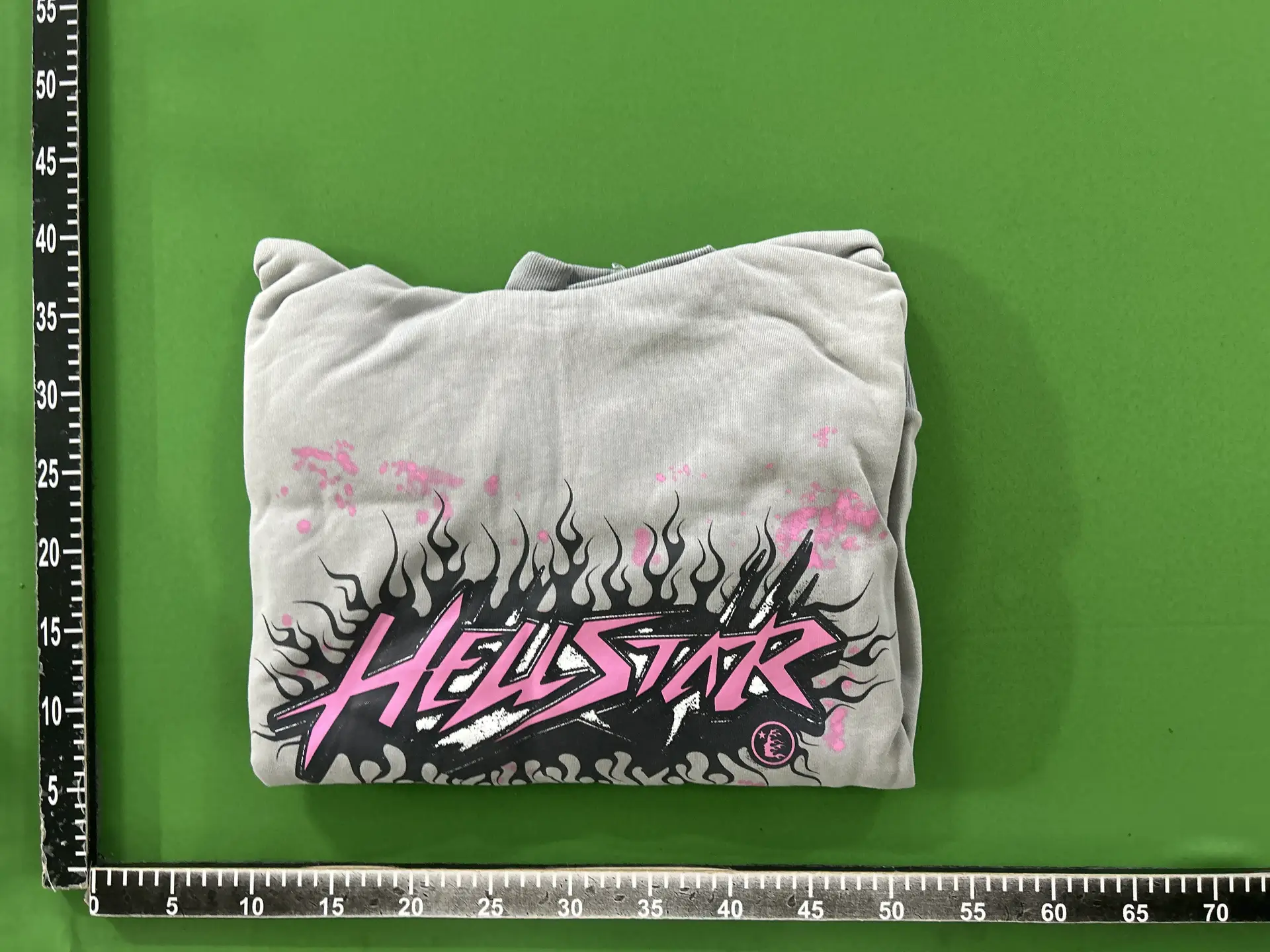 Hellstar Grey Flame Graphic Hoodie