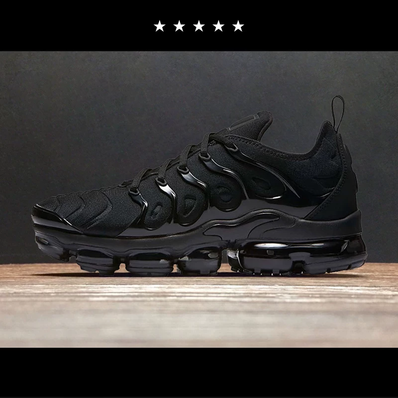 Newly released men's shoes, classic running shoes, full-length air cushioned shoes, men's and women's all black comfortable new sports shoes
