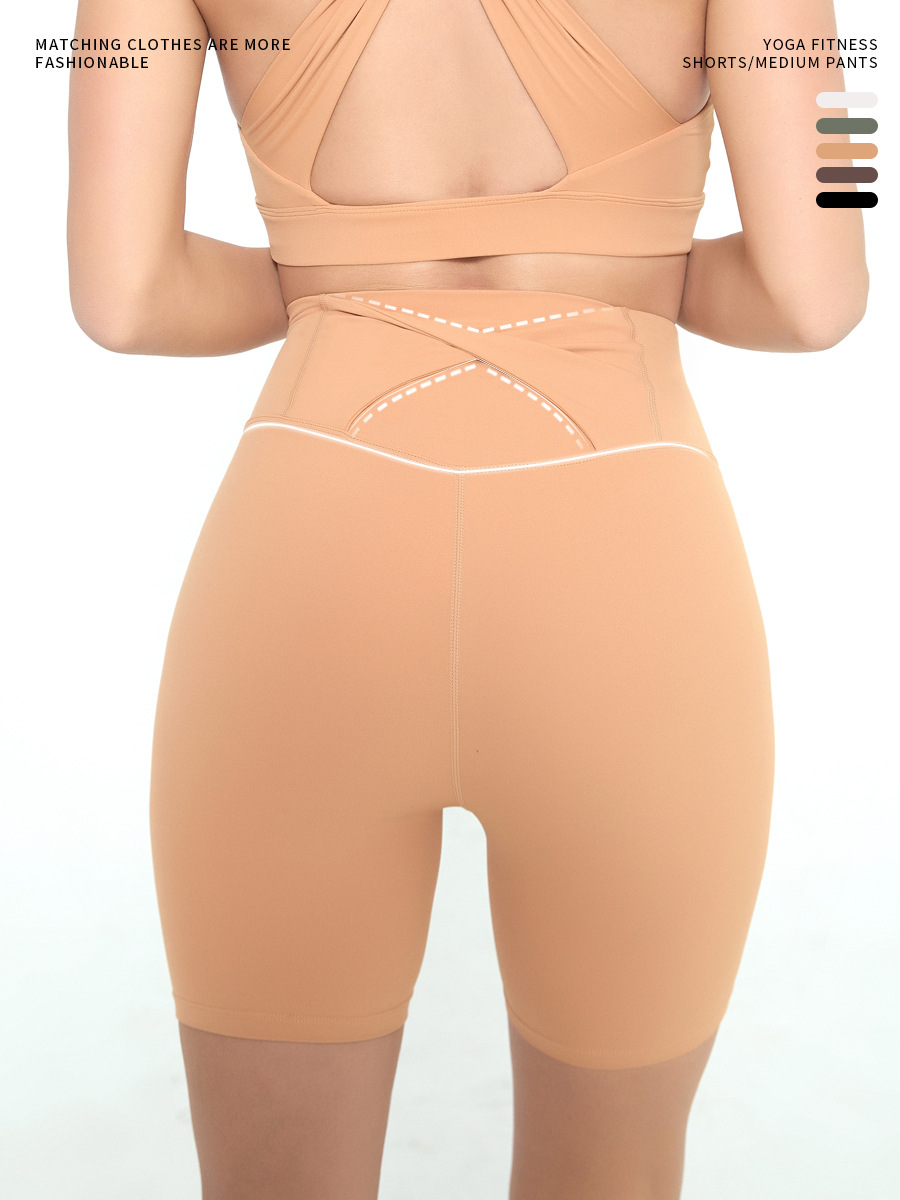 Yoga High Waist Hip Lifting Sports Tight Pants High Elastic Naked Fitness Running Training Women's Bow High Waist Pants