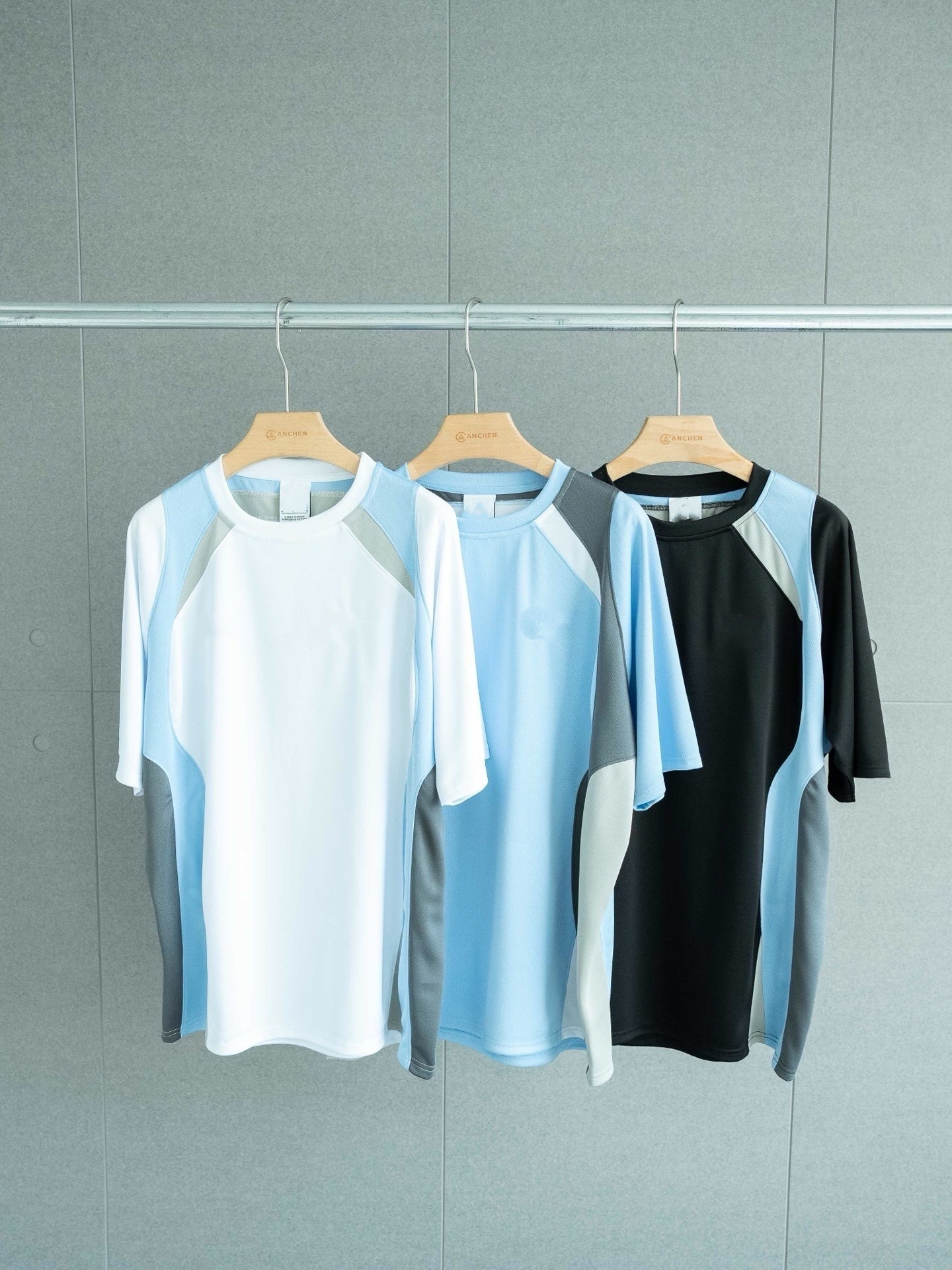 Cross-Border Wholesale Pala Co-Branded Men's and Women's Summer Retro Loose-Fitting Sports Breathable Quick-Drying Mesh Short-Sleeved T-Shirts for Couples Foto QC de 1688 na Qualit.ly