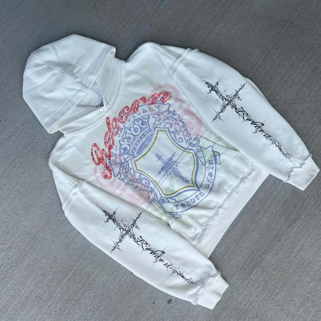 Cross-Border New Sweatshirt Hooded Jacket 2025 American Short Autumn and Winter Zipper Cardigan