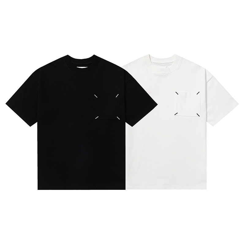 Margiel Style Original Margiela Men's and Women's Same Style Spring and Summer Pure Color Loose Round Neck Short-Sleeved T-Shirt Ins Summer