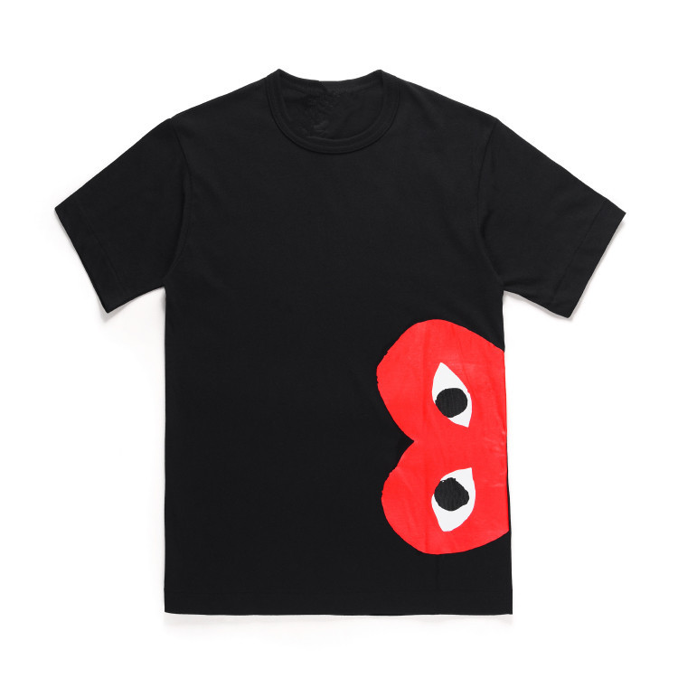 Heyplay Japanese Style Trendy Brand Heart Men's and Women's Clothing 19 New Qingshan Limited Red Heart Short-Sleeved T-Shirt Side Mood Couple