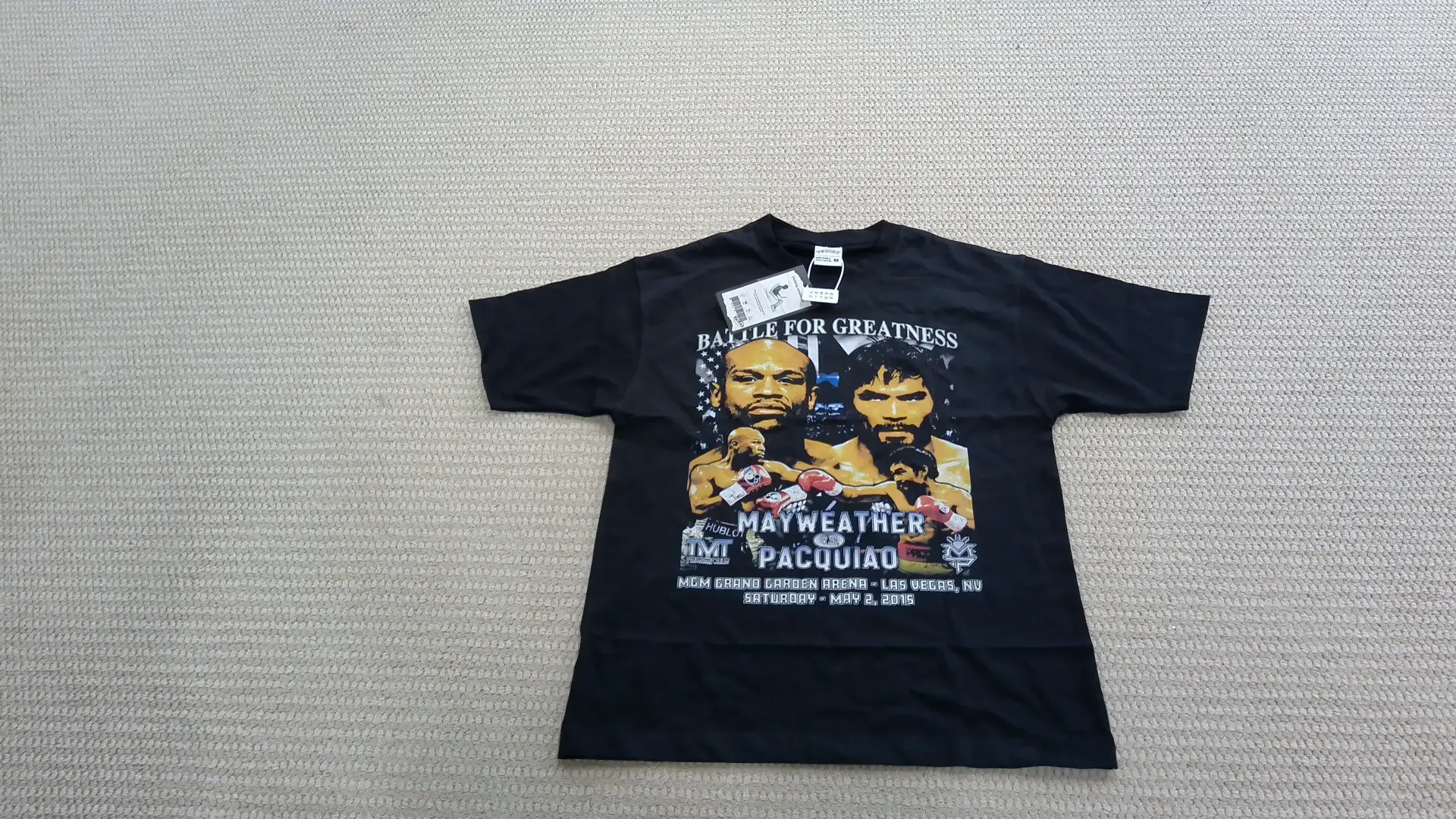 American style Ali Paquio Tyson Davis T-shirt covered vintage boxing fighting men's loose short sleeved top