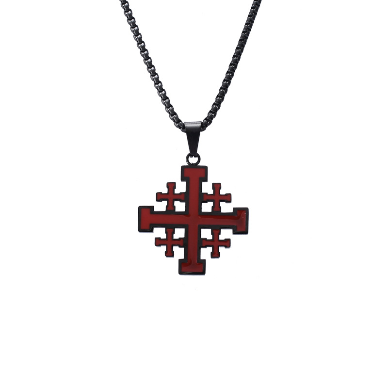 Cross-Border Accessories Religious Jewelry Men's New Cross Necklace Stainless Steel Ins Hip-Hop Personalized Pendant in Stock
