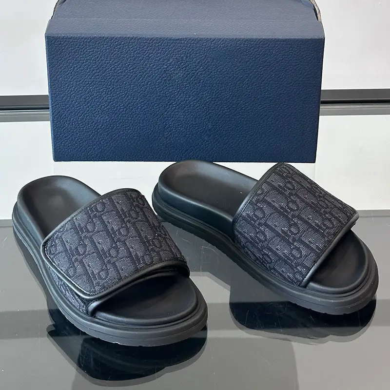 1:1 Original Standard Original Box Outer Wear Classy Big-Name D Brand Presbyopic Slippers Men's Summer New Slippers Men's Beach Shoes