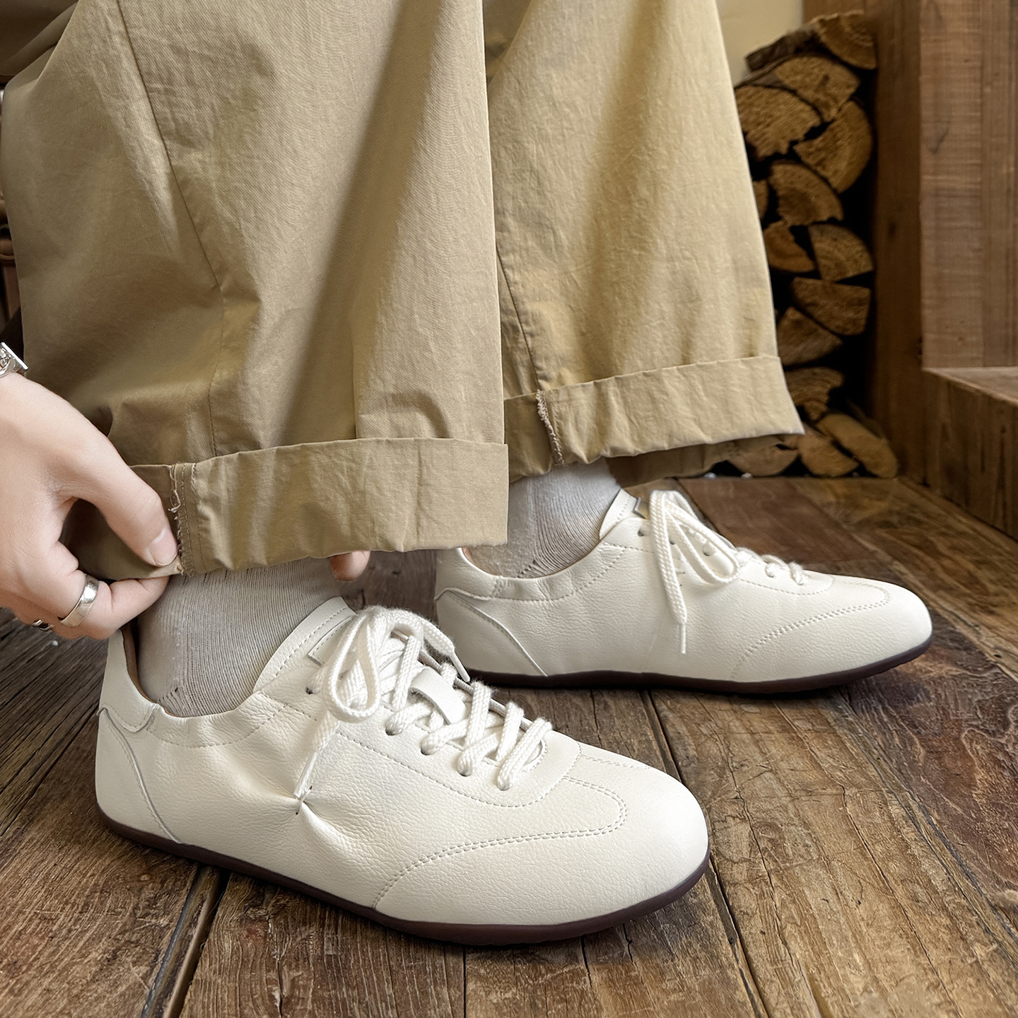 Thin-Soled Pleated Soft-Soled Casual Shoes, Retro Classic Trendy German Training Shoes, Soft and Comfortable Ballet German Training Shoes