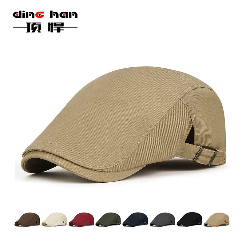 Spring and Autumn Simple Retro Style Forward Hat Solid Color All-match Artistic Beret Fashion British Style Painter Hat