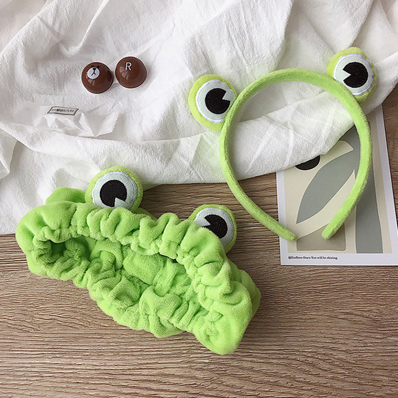 South Korea Cute Green Frog Hair Band Hair Clips Wash Hair Band Hair Accessories Small Jumping Frog Headband Live Online Celebratory Headwear