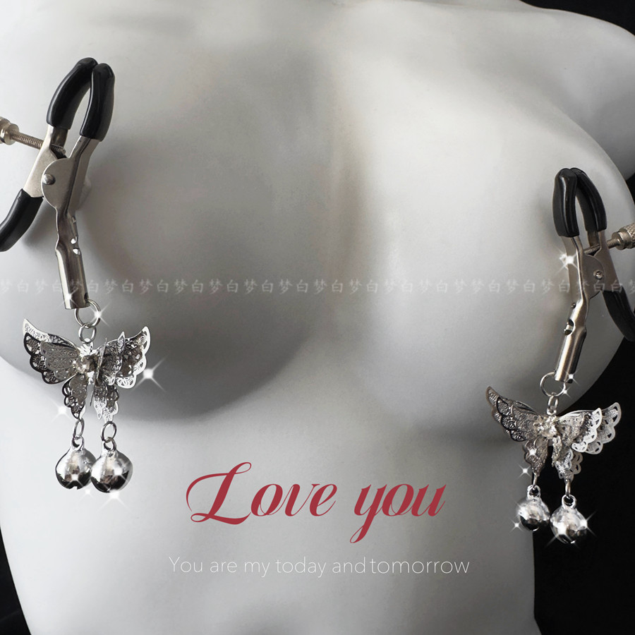 Dream White Butterfly Nipple Clamps Clitoral Clamps Abuse Training Female  Bell Nipple Clamps Sm Alternative Toys Sex Toys