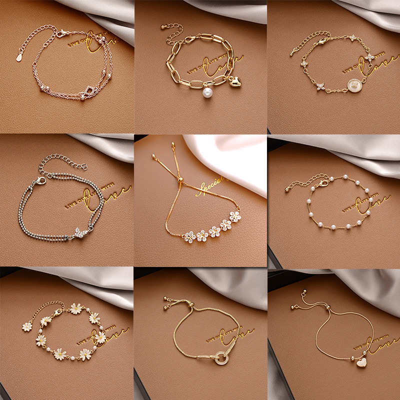 Mori butterfly girlfriends Pearl snowflake bracelet girls simple student Mori girlfriends love diamond bracelet