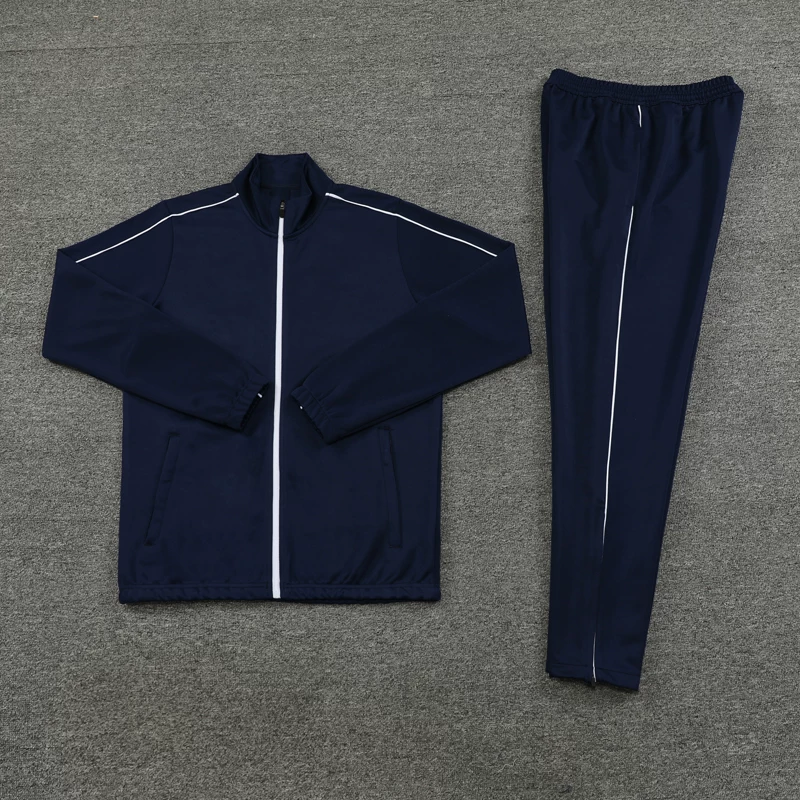 Blue long sleeved football training suit, jersey jacket, men's 2526 new item, ready for warm-up, fitness, running, sports team uniform